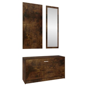 Juego de muebles modernos para pasillo, Zapatero personalizado <span class=keywords><strong>y</strong></span> <span class=keywords><strong>Perchero</strong></span> de <span class=keywords><strong>espejo</strong></span> <span class=keywords><strong>con</strong></span> ganchos - Product Image 3