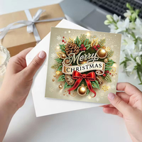 6 cartes de vœux de Noël en peinture diamant 5D, cartes d'anniversaire, cartes de vœux DIY en peinture diamant pour cadeau