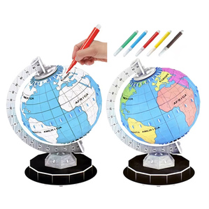 <span class=keywords><strong>Puzzle</strong></span> <span class=keywords><strong>globe</strong></span> <span class=keywords><strong>3D</strong></span> en carton, modèle de <span class=keywords><strong>globe</strong></span> à colorier, cadeau pour enfants - Product Image 1