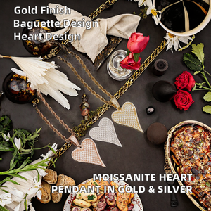 Pendentif Hip Hop en Argent 925 Plaqué Or Rose avec Moissanite VVS Taille Baguette en Forme de Croix pour Dropshipping - Product Image 2