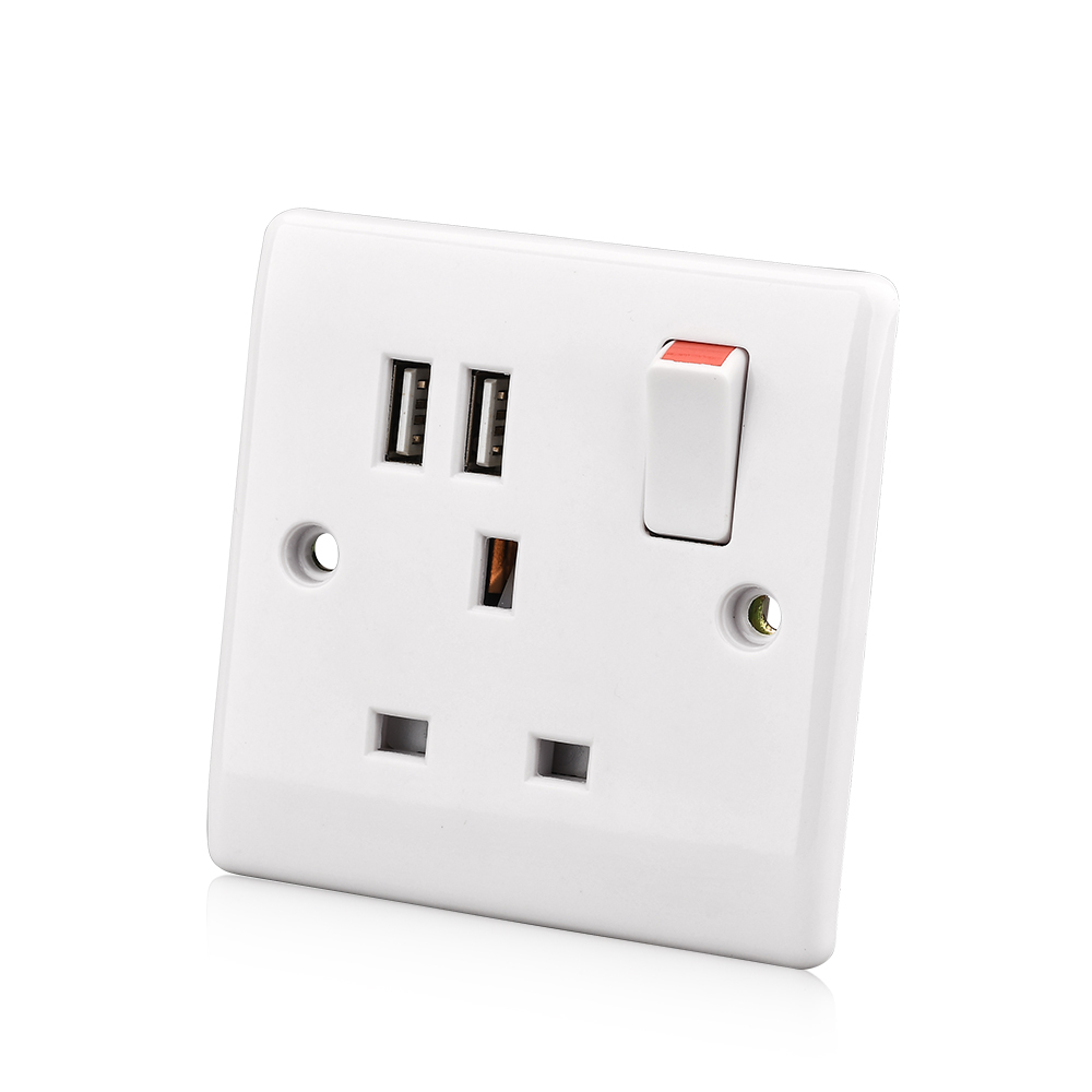 Розетка сетевая с USB-портом, 13 А, 1 комплект