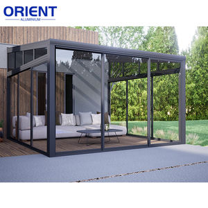 Prix bon marché Auvents de jardin Toit en poly Couverture de patio en aluminium <span class=keywords><strong>Pergola</strong></span> avec porte en verre Maison Jardin Véranda - Product Image 3
