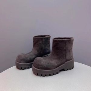 XINZI <span class=keywords><strong>pioggia</strong></span> <span class=keywords><strong>stivali</strong></span> <span class=keywords><strong>da</strong></span> donna con plateau alto personalizzato <span class=keywords><strong>stivali</strong></span> <span class=keywords><strong>da</strong></span> donna con punta grande marrone chiaro scamosciata con fondo spesso per l'inverno - Product Image 3