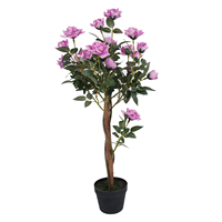 Vente en gros de rosiers artificiels rouges, plantes artificielles de bougainvilliers pour la décoration de la maison