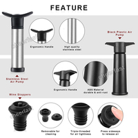 Perfect Products Wijn Vacuümpomp 4 Stoppers Set Ergonomische Handgreep Herbruikbare Wijnbeschermer voor Luchtdichte Sluiting