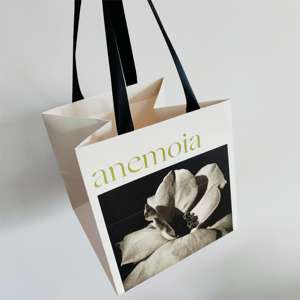 Sac en papier personnalisé blanc pour emballage cadeau, imprimé, fait main, luxe, pour fleurs - Product Image 3