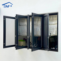Ventanas y Puertas Francesas de Aluminio para Casa Moderna, Ventana Abatible Resistente a Huracanes para Villas