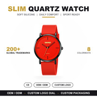 Jam Tangan Pria SKMEI 2050 Slim Berkualitas Tinggi, Quartz, Tahan Air 30M, Tali Silika Gel, Desain Dial Bersih, Cocok untuk Hadiah