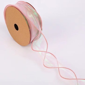 Ruban en tulle ondulé irisé 25 mm pour la décoration de gâteaux, mariage, Saint-Valentin, arrangement floral élégant, polyester réutilisable - Product Image 5