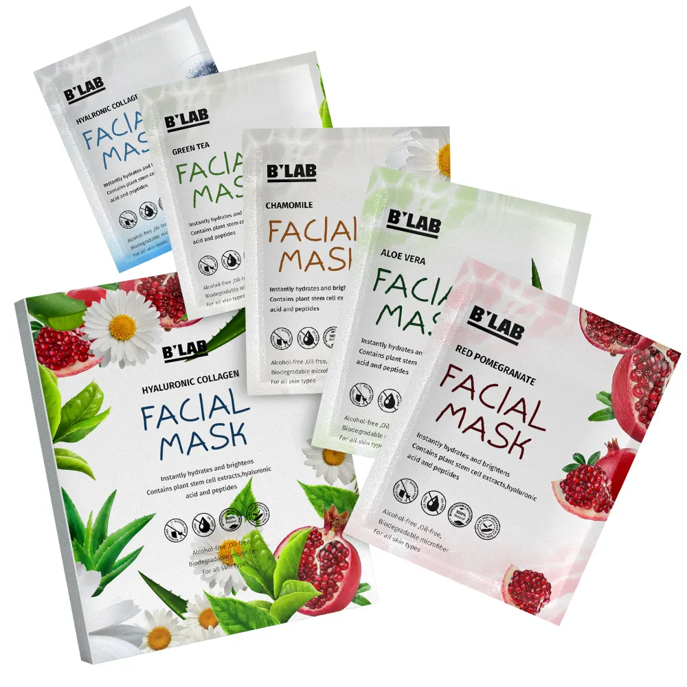 Private Label Korean Natural Skin Care Whitening Moisturizing Hyaluronic Collagen Acid Mascarillas Plant Fruit Facial Sheet Mask