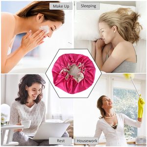 <span class=keywords><strong>Bonnet</strong></span> <span class=keywords><strong>en</strong></span> satin jumbo personnalisé avec logo, double couche, reversibles, à volants, pour femmes, <span class=keywords><strong>cheveux</strong></span> <span class=keywords><strong>afro</strong></span>, <span class=keywords><strong>bonnet</strong></span> de nuit, mode quotidienne, extérieur - Product Image 2