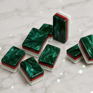 Fichas de Mahjong Verdes con Diseño de Ondas de Agua, Estilo Moderno, Americanas, para Fiestas de Navidad y Juegos de Entretenimiento, las Más Vendidas - Product Image 4