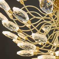 Lustre moderne de luxe en cristal doré, design suspendu, luminaire pour salon, salle à manger, décoration d'hôtel