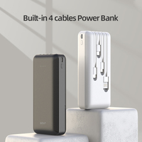 Batterie portative Offre Spéciale de batterie de téléphone portable de lithium de banque d'alimentation chargeant PD 20W la capacité élevée a intégré la banque d'alimentation de câble 20000mah