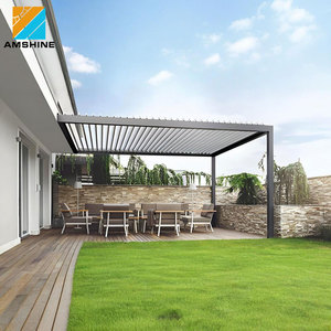 Finitura del tetto della feritoia motorizzata 20 x12ft con struttura rivestita in alluminio Pergola con feritoia per tutte le stagioni - Product Image 5