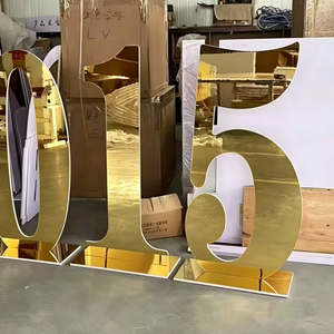 Rose Gold Letter Prop <b>Backdrop</b> Wedding Anniversary Event Decor Silver Mirror Numbers <b>Stand</b> for 18Th Birthday Party Decorations - Product Image 4