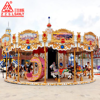 Manège Thème Luxe 24 Places Tiovivo pour Enfants – Manèges de Parc d'Attractions pour Aires de Jeux Intérieures/Extérieures