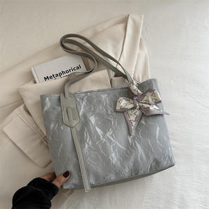 Sac à bandoulière pour femme, grand sac à main en PU avec ruban, sac fourre-tout pour femme - Product Image 5