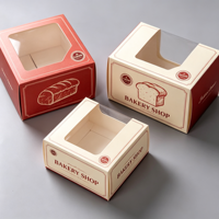 Boîtes à gâteaux personnalisées de luxe en carton recyclable transparent avec fenêtre pour sushis, pain, cupcakes - Emballage de boulangerie en gros