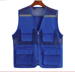 Vente en gros <span class=keywords><strong>de</strong></span> gilet réfléchissant multi-poches sans manches en maille vêtements <span class=keywords><strong>de</strong></span> <span class=keywords><strong>travail</strong></span> bénévole pour l'activité logo personnalisé bon marché en plein air - Product Image 4