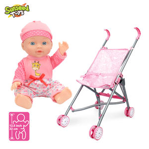 Muñeca interactiva suave Sunseed de 12 pulgadas, equipada con cochecito, adecuada para niñas de 2 a 7 años, con una escala de 1:12 - Product Image 6