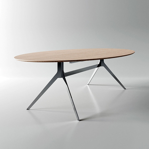 Table de réunion rectangulaire personnalisable au design moderne avec pieds en métal et salle de conférence en bois pour le bureau et la salle de conférence - Product Image 4
