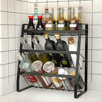 Organisateur de rangement pour épices en métal avec design coulissant pratique, accessoires de cuisine multi-usages, étagère à épices