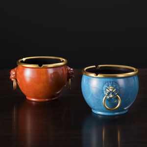 Copper Ashtray Round Large Size Nordic <b>Style</b> Tea Ceremony Accessory Home Living Room Use - Product Image 2