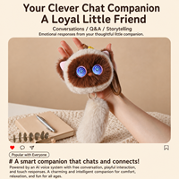 Pendentif interactif en peluche AI pour chat avec yeux LED expressifs, fonction Q&A, racontage d'histoires et réponse tactile