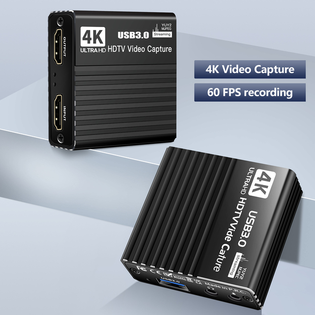 Xput New USB3.0 4K HDMI Video Capture Card Support 1080P 4K Recording for OBS Live Streaming Game Video Capture Broadcast Device
