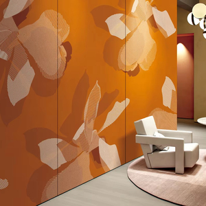 Premium Vibrant <strong>Orange</strong> Floral <strong>Wallpaper</strong> Exquisite Botanical Pattern Wall Panel for Hotel Living Room Office Interior Wall Decor - Product Image 1