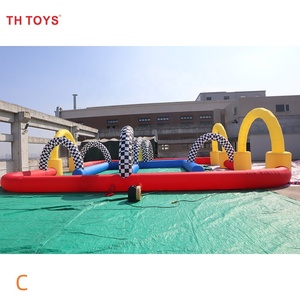 Envío Aéreo Rápido a Domicilio, Pista de Go-Kart Inflable Portátil para Exteriores, Pista de Kart Personalizada para Bolas Zorb y Autos de Choque - Product Image 3