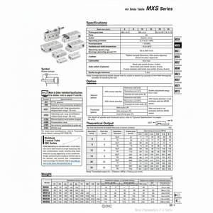 Table coulissante pneumatique SMC Pneumatics MXS12-50 pièces pneumatiques - Product Image 1