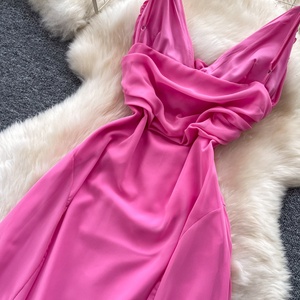 Vestido Midi Casual de Verano 2026 con Cuello en V para Mujer, Vestido sin Espalda Estilo Imperio - Product Image 5