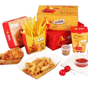 Nhà Hàng Có Thể Gập Lại Potate <span class=keywords><strong>Chip</strong></span> Bỏng Ngô Takeout Hộp Tùy Chỉnh Thiết Kế In Ấn Các Tông Nhanh Chóng Hộp Bao Bì Thực Phẩm - Product Image 1