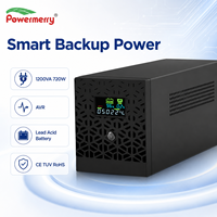 UPS Interactivo de Línea de 1200VA 720W, 230Vac 50Hz, AVR, Onda Sinusoidal Simulada, Batería Dual de 12V 7Ah para Computadora, Router, POS, CCTV, Respaldo