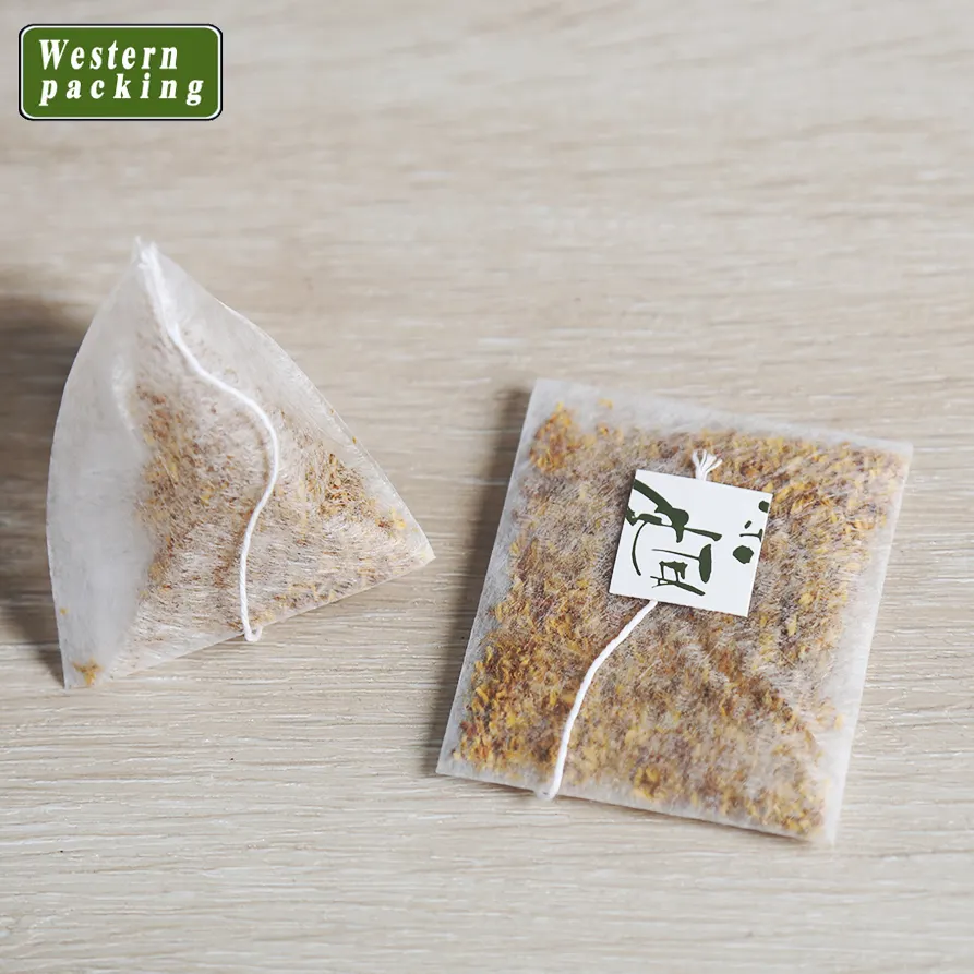 5,8*7 см белый чайный пакетик из кукурузного волокна с хлопковой нитью для рассыпного чая