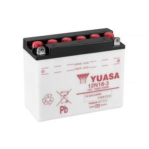 Batería de Motocicleta Yuasa 12N18-3 12V 18Ah 140A CCA - Product Image 1