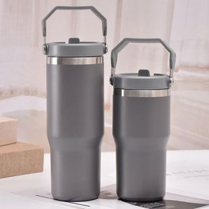 Gobelet isotherme à double paroi avec poignée facile à saisir, 30 oz, en acier inoxydable, pour voiture et bureau - Product Image 4