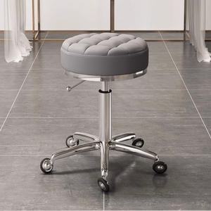 Mia Special Beauty Stool for Home Use Stainless Steel Industrial Hairdressing Chair Adjustable Height Hydraulic Pump Barber - Product Image 4