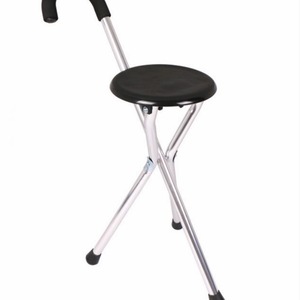 Aluminum Alloy <b>Folding</b> Walking Stick <b>Stool</b> With Seat For Elderly Multifunctional Collapsible Cane Support - Product Image 4