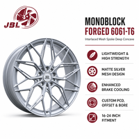 Jantes forgées monobloc 16-24 pouces, finition argent mat, à rayons maillons, concaves profondes, en alliage d'aluminium pour voitures de sport, berlines, coupes et SUV