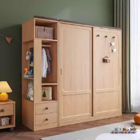 Moderner Kinderkleiderschrank mit Schiebetüren - Großer Aufbewahrungsschrank für Kleine Räume Schlafzimmer Wohnmöbel