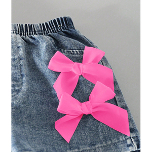 Cina fabbrica Custom OEM/ODM rosa manica corta con Shorts <span class=keywords><strong>blu</strong></span> Denim stile Casual per gruppi di età 4-7 anni - Product Image 2