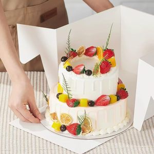 Boîte d'emballage en papier pour gâteau d'anniversaire ou de mariage, personnalisée, blanche, 15 x 15 x 5 pouces, avec fenêtre, directement de l'usine - Product Image 3