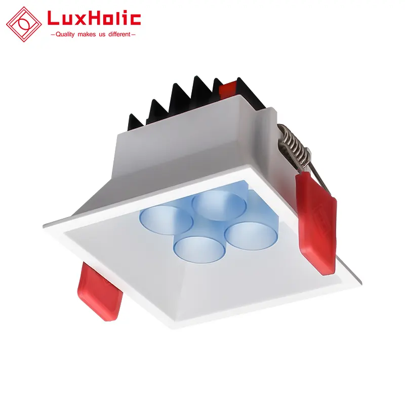 LuxHolic New Design Brightness Adjustable Square 10W Recessed Led Downlight Aluminum Anti-glare Spotlight Ceiling Light