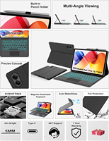 Casing Keyboard Trackpad Lepas Pasang untuk Redmi Pad 2 Pro 12.1'' 2025, Smart Touchpad Nirkabel, Tempat Pena, Penutup Tablet