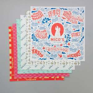 Customized Printed Oil Proof Fast Food Kraft Decoration Packaging <b>Paper</b> Lining for Fast Food Baskets - Product Image 4