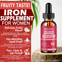 Supplément de fer avec de la vitamine C, B12, acide folique-Supplément de gouttes liquides à haute puissance pour les globules rouges, constructeur de sang