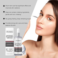 OceAura Ampoule Nettoyante Liquide Éclaircissante et Nourrissante au Riz Noir, Sérum Adoucissant pour le Visage, Flacon Estampillé Or